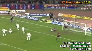 19931994 Uefa Cup Cagliari Calcio All Goals Road to Semifinals [upl. by Sherr629]