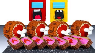 ASMR Beef amp Steak Party Mukbang with Among Us IRL  LEGO Stop Motion in Bricks World [upl. by Airdnahs]