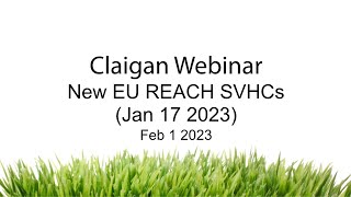 New EU REACH SVHCs Jan 17 2023 [upl. by Nodnil]