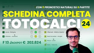 Totocalcio 24 ultima occasione Jackpot Formula 13 € 200000 11 Pronostici Naturali in schedina [upl. by Gowon450]