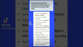 Monash University 2024  Courses QS Ranking Placement Scholarship 2024 [upl. by Llerrad]