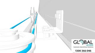 GLOBAL ACCESS  Bottom Mount Cable Driven Telescopic Gate Kit [upl. by Iad]