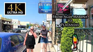 Walking From Agia Marina To Platanias This Was Unexpected  4K Walking Tour [upl. by Akienom]