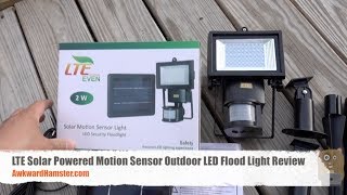 LTE Solar Powered Motion Sensor Outdoor LED Flood Light Review [upl. by Douty]