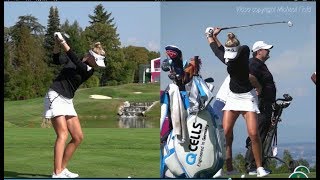 Nelly Korda Golf Swing MidIron downtheline amp faceon Evian Championship Sept 2018 [upl. by Nnitsuj]