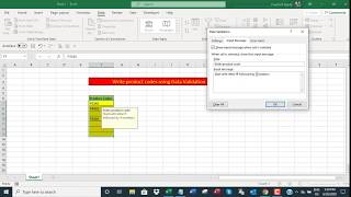 Write product codes in Excel using Data Validation [upl. by Beulah787]