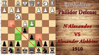 Pembukaan Catur Philidor Defense  ala Alekhine [upl. by Boykins]