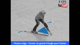 Ski débutant  Chasse neige  Former un grand triangle pour freiner [upl. by Narod]