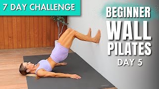 20 Min Wall Pilates for Beginners  7 DAY BEGINNER WALL PILATES CHALLENGE Day 5 [upl. by Ecinuahs]