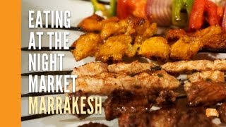 Marrakesh Night Market Jemaa ElFna  Moroccan Street Food [upl. by Ive]