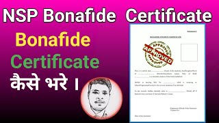 NSP Bonafide Certificate kaise fill up kare  NSP scholarship form [upl. by Dane906]