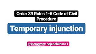 Temporary injunction Order 39 Rules 15 CPC [upl. by Hollah]