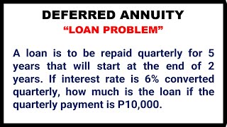 LOAN PROBLEM ON DEFERRED ANNUITY [upl. by Charo]