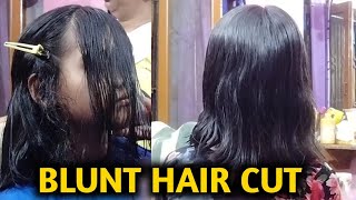 How to do Blunt haircut easy steps  Blunt Hair cut kaise kare  Blunt haircut with rasna cut [upl. by Otreblasiul]