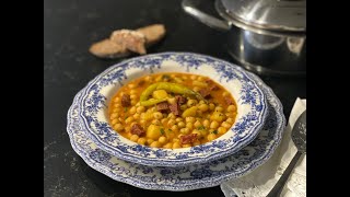 Receta de Garbanzos con Chorizo l celestedelabanda [upl. by Sokairyk]