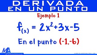 Derivada de una función en un punto  Ejemplo 1 [upl. by Hoehne]