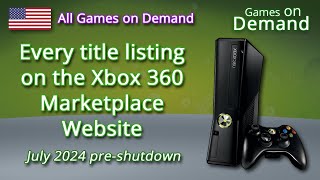 Every Listing on the Xbox 360 Marketplace NORTH AMERICA Games on Demand [upl. by Naivatco]