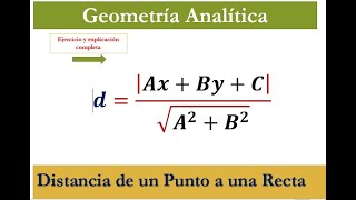 Distancia de una recta a un punto EXPLICACION Y EJERCICIO [upl. by Kneeland]