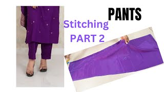 EP 2 Cigarette pantstrousers or Churidar bottom Part 22  cutting and stitching tutorial [upl. by Yoj]