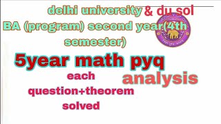 du pyq ba program 4th sem math pyq L4 all important question analysis ampsequence and series [upl. by Pritchard]