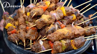 ONLY WAY TO MAKE GHANA BEEF KEBAB  GHANA STREET FOOD  KYIKINGA  SUYA [upl. by Searle]