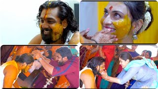 Dhruva Sarja And Prerana Haldi Ceremony Complete Video  Chiru Sarja  Meghana Raj [upl. by Narruc]