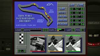 Mario Andretti Racing Single RaceIndy CarTwin Peaks Sega Mega Drive Genesis Emulated [upl. by Reggy]