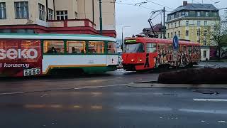 Tramwaje w okolicy dworca w Libercu [upl. by Ettevroc]