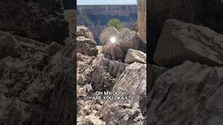 Hiker sends SOS signal rescued by passing stranger at Grand Canyon 😳 [upl. by Ivah]