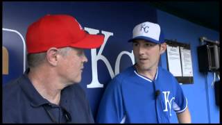 Royals bullpen catcher Cody Clark talks with the Stars Lee Judge [upl. by Eseuqram]