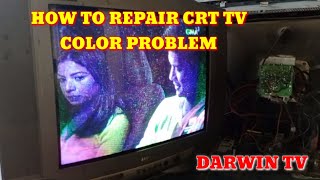 HOW TO REPAIR CRT TV COLOR PROBLEM [upl. by Kerianne]