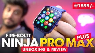 A BIG DISPLAY Budget Smartwatch Under ₹2000 Rs ⚡️ FireBoltt Ninja PRO MAX PLUS Unboxing amp Review [upl. by Imotih]