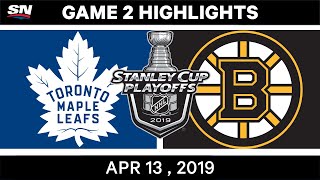 NHL Highlights  Maple Leafs vs Bruins Game 2 – Apr 13 2019 [upl. by Ymer]