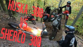 HUSQVARNA TE 300 VS SHERCO 300 POJEDYNEK MISTRZÓW  ENDURO [upl. by Gamal896]