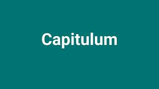 Capitulum Meaning and Pronunciation [upl. by Latsyrd460]