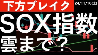 【下方ブレイク】SOX指数急落でトレンドライン割れどころか雲割れの可能性も！ [upl. by Isahella585]