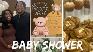 We Can Bearly Wait  Baby Shower Vlog  Celebrating our Baby Girl  Bump Update [upl. by Ellessig]