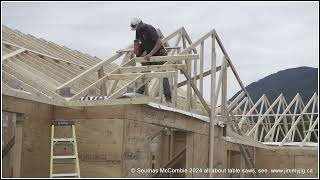 Building on Vancouver Island trusses roof sheeting and valleys and gable ends [upl. by Radborne]