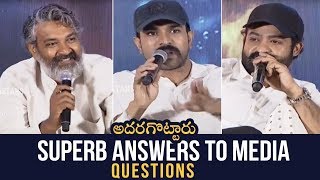 RRR Movie Team Superb And Hilarious Answers To Media Questions  Ram Charan  Rajamouli  Jr NTR [upl. by Grevera]