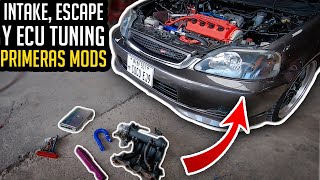 PRIMERAS MODIFICACIONES Que Debes Hacerle a TU AUTO  INTAKE HEADER Y ECU Honda Civic [upl. by Ellivro]