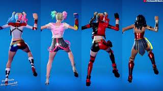 Fortnite Gwen Step Emote With Harley Quinn Womder Woman Skin Thicc 🍑😍🥵 ͡° ͜ʖ ͡° Who Won [upl. by Eerak283]