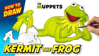 How to Draw KERMIT the FROG  Easy Steps  Sesame Street [upl. by Fantasia]