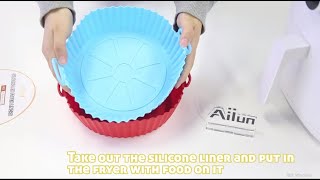 AilunHow to use Air Fryer Silicone Liners Pot [upl. by Esinal325]