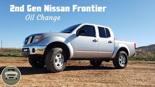 Nissan Frontier Oil Change 2nd Gen 2005  2021 [upl. by Anneiv]