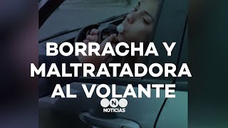 PAPELÓN EN EL CONTROL borracha y maltratadora al volante  Telefe Noticias [upl. by Yemrej]