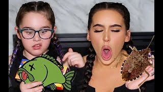 BEAN BOOZLED CHALLENGE TASTING STINK BUGS DEAD FISH🤮 [upl. by Heyman63]