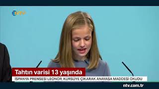 İspanyada tahtın varisi sadece 13 yaşında  Prenses Leonor ilk konuşmasını yaptı [upl. by Adnamar]