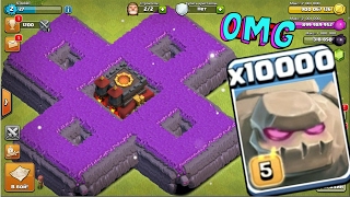 10000 golem attack in clash of clans OMG heaviest attack ever in coc history [upl. by Ybroc]