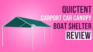 Quictent 10X20 Heavy Duty Carport Car Canopy Boat Shelter Review [upl. by Nauht275]