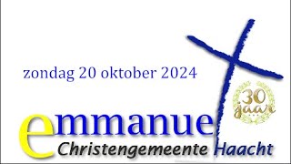 Zondagsdienst Emmanuel Haacht 20 oktober 2024 [upl. by Lael]